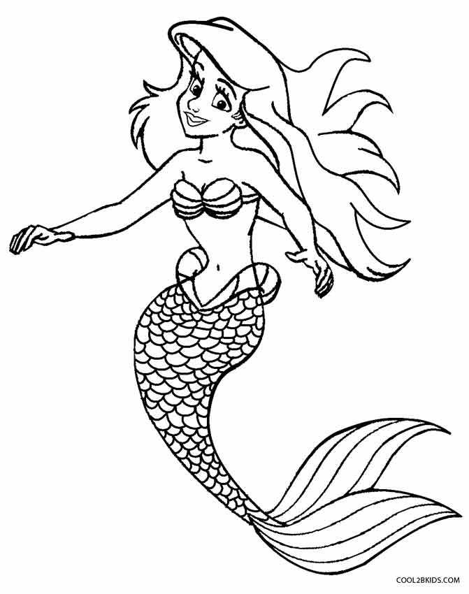 Free Mermaid Coloring Pages
 Printable Mermaid Coloring Pages For Kids