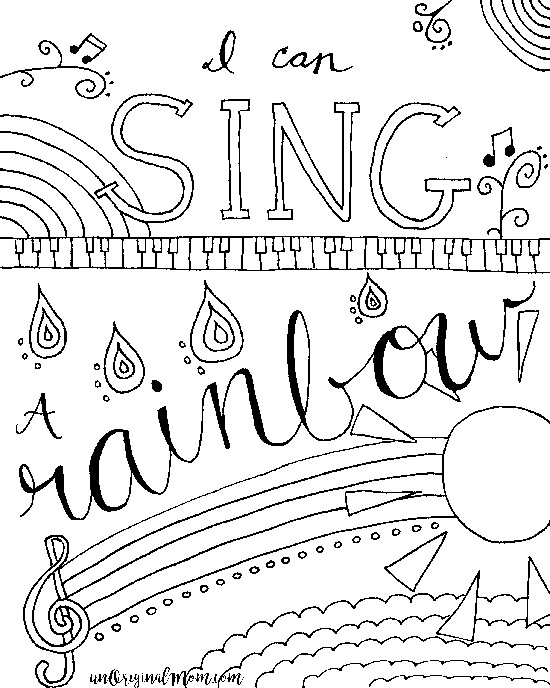 Free Music Coloring Pages
 Relax & Color Free Printable Musical Coloring Page