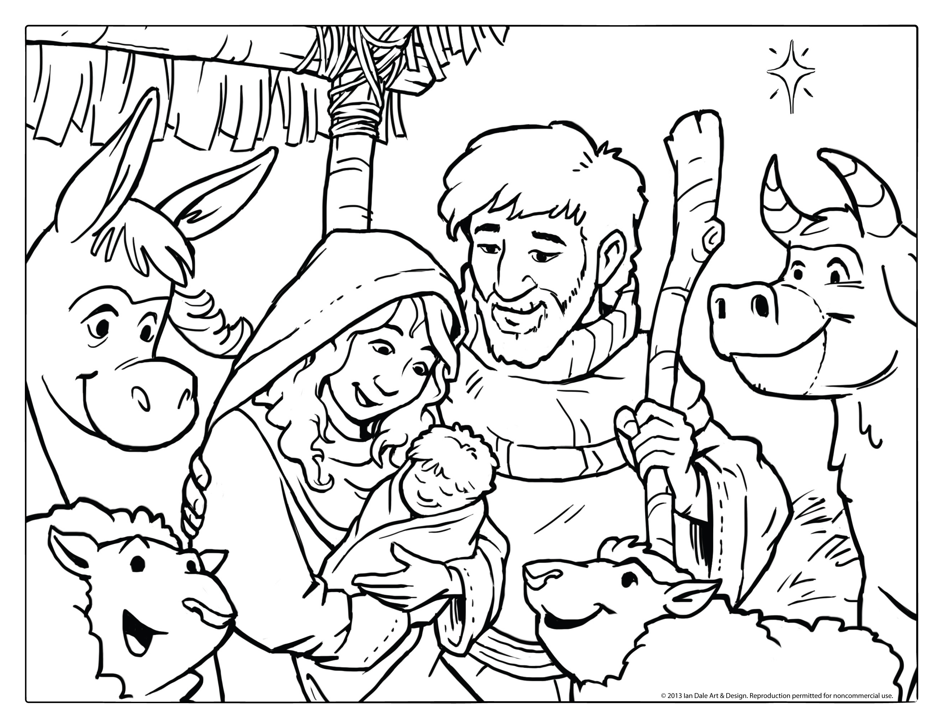 Free Nativity Coloring Pages
 Christmas Coloring Page
