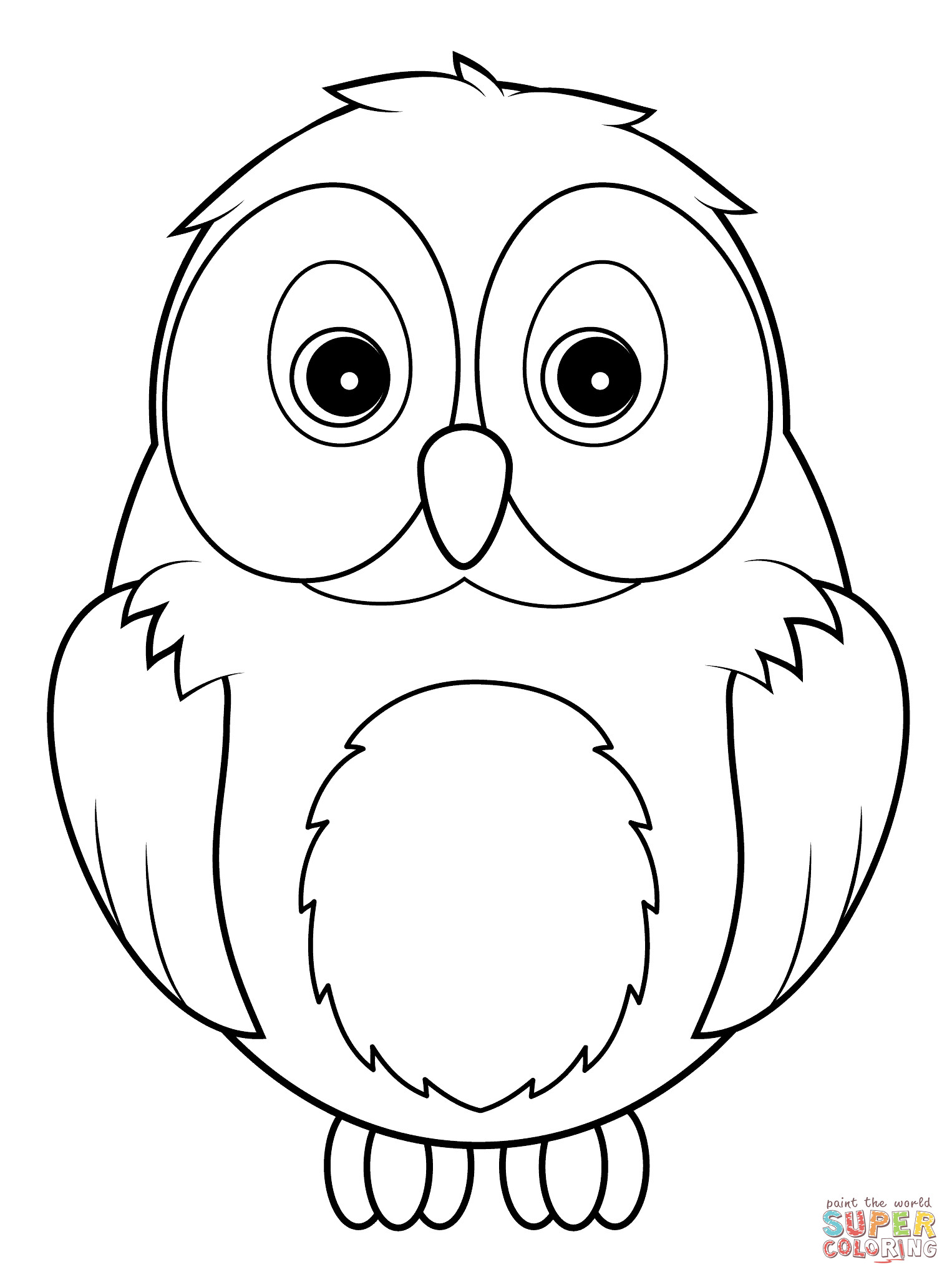 Free Owl Coloring Pages
 Cute Owl coloring page