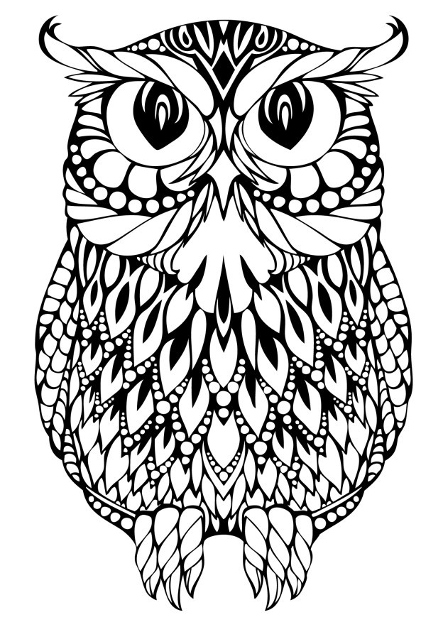 Free Owl Coloring Pages
 OWL Coloring Pages for Adults Free Detailed Owl Coloring