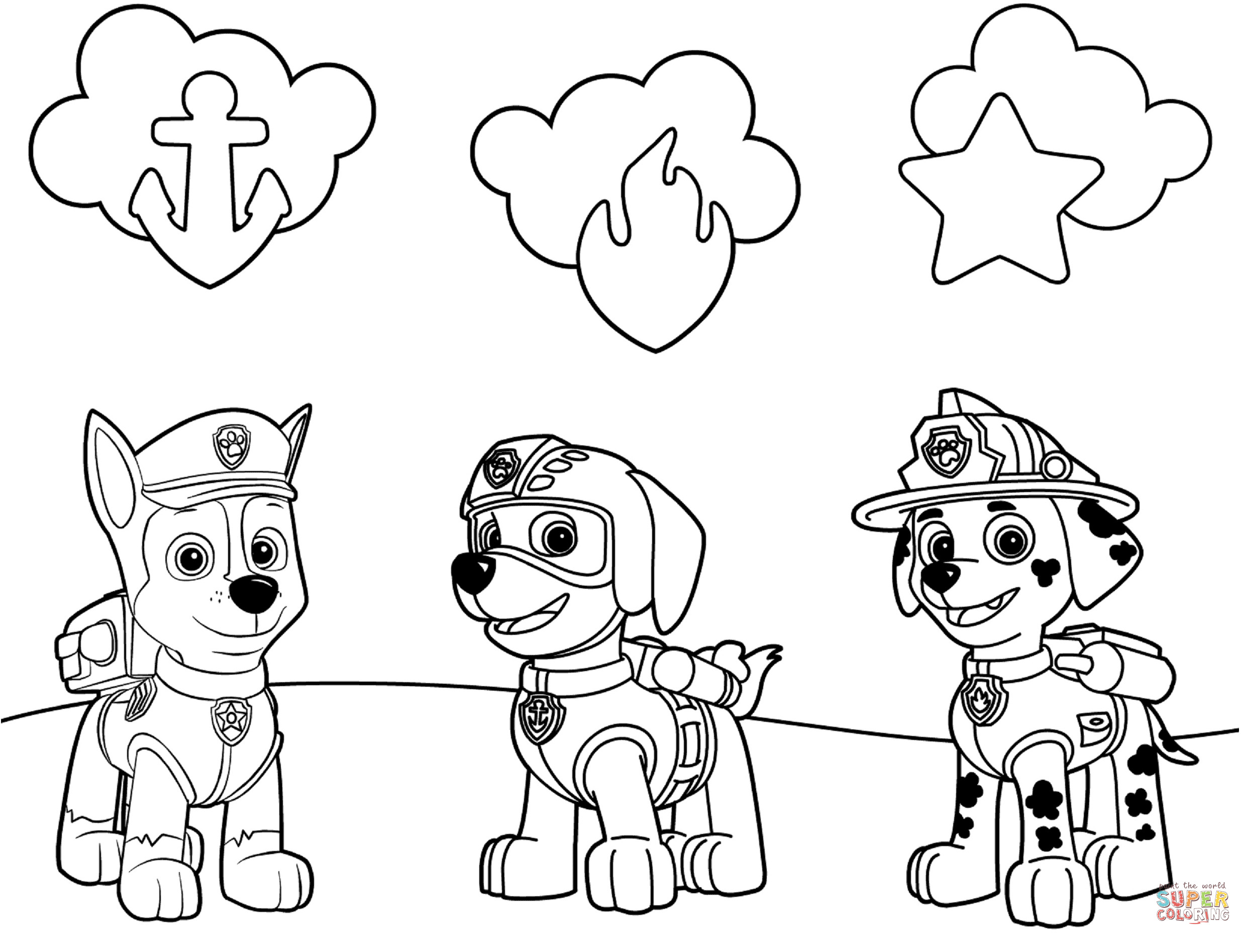 Free Paw Patrol Coloring Pages
 Paw Patrol Badges coloring page