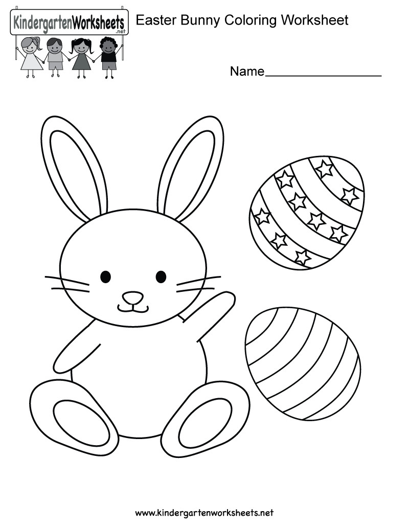 Free Preschool Coloring Sheets Easter
 Easter Bunny Coloring Worksheet Free Kindergarten