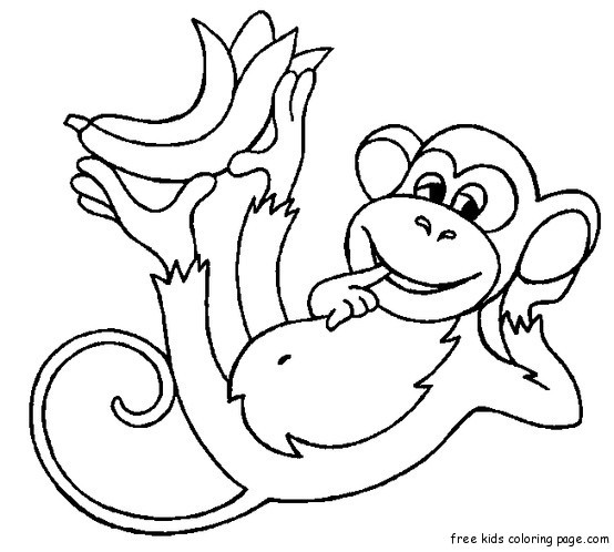Free Preschool Coloring Sheets Of Monkeys
 Printable jungle monkey coloring page for kidsFree