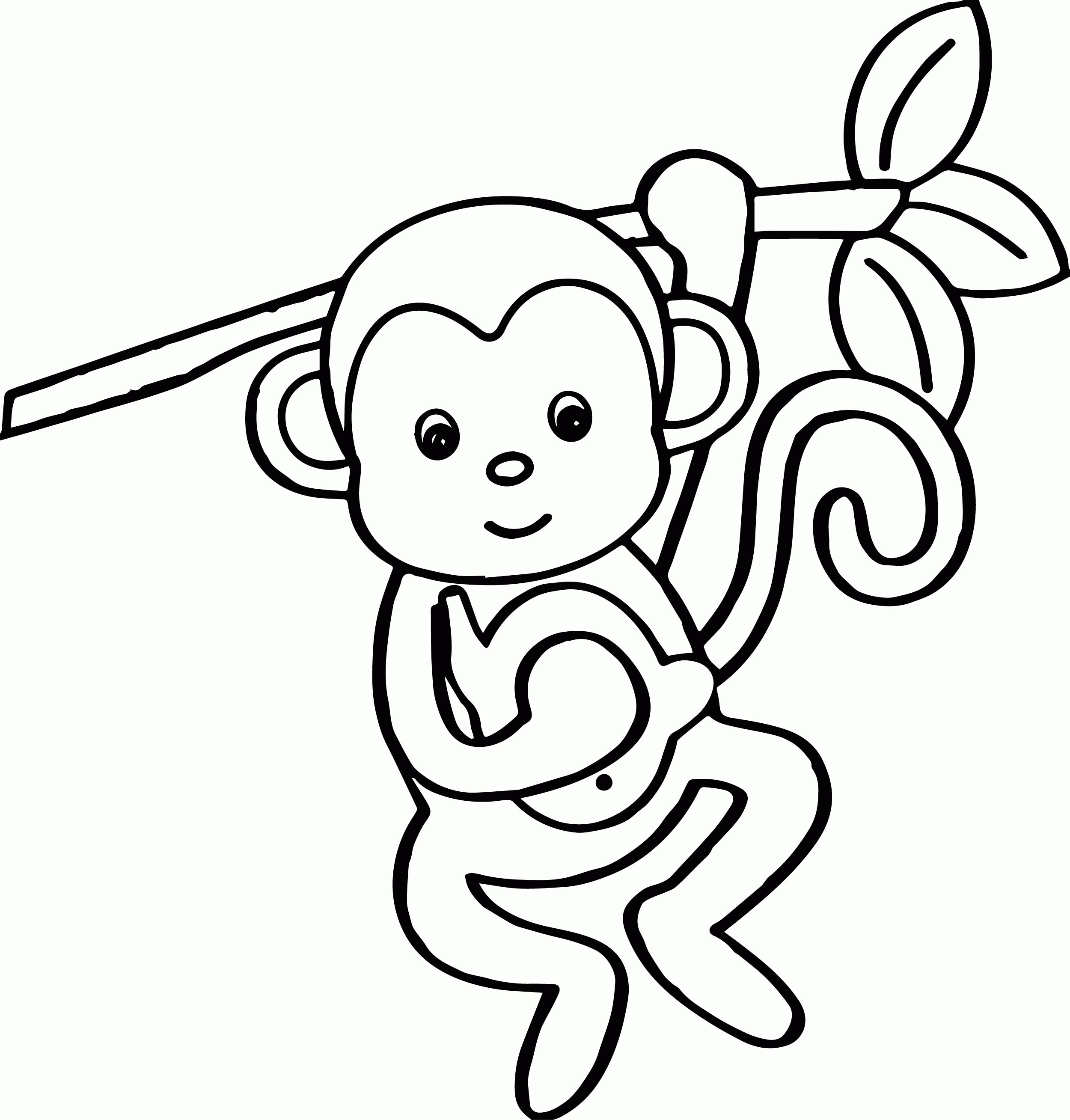 Free Preschool Coloring Sheets Of Monkeys
 Cute Baby Monkey Coloring Pages Printables Coloring Home