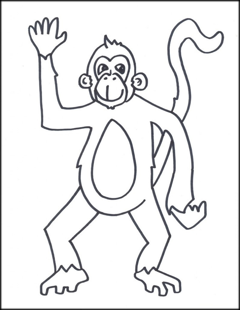 Free Preschool Coloring Sheets Of Monkeys
 Free Printable Monkey Coloring Pages For Kids