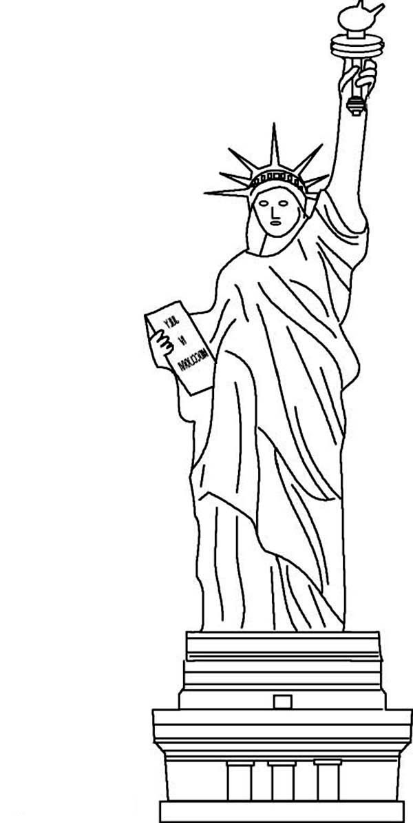 Free Preschool Coloring Sheets Of The Statue Of Liberty
 Statue Liberty clipart coloring page Pencil and in