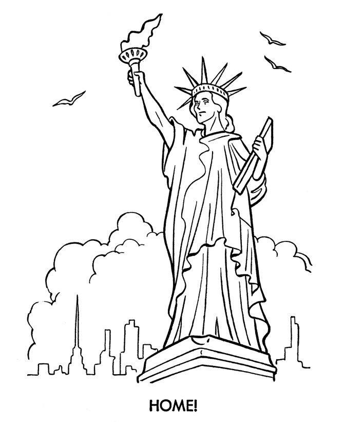 Free Preschool Coloring Sheets Of The Statue Of Liberty
 Statue Liberty Coloring Page For Kids Coloring Home