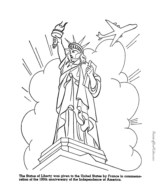 Free Preschool Coloring Sheets Of The Statue Of Liberty
 Statue Liberty Coloring Page Coloring Home