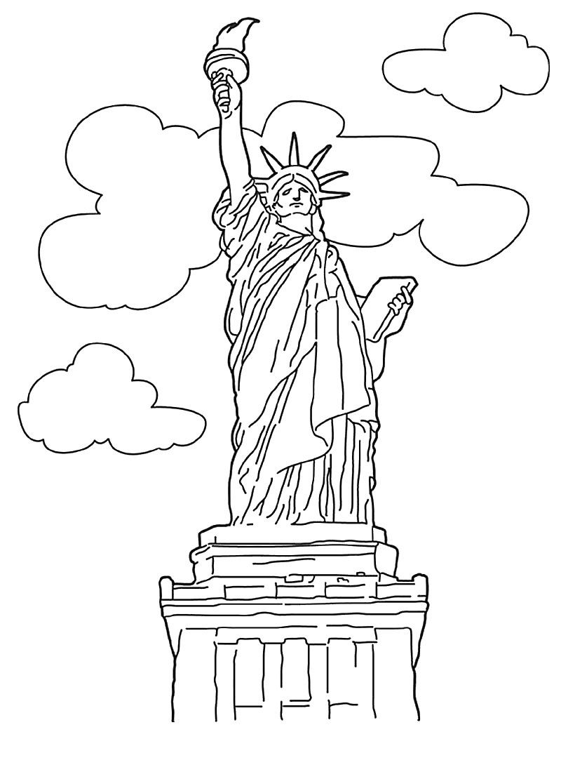 Free Preschool Coloring Sheets Of The Statue Of Liberty
 Free Printable Statue of Liberty Coloring Pages For Kids