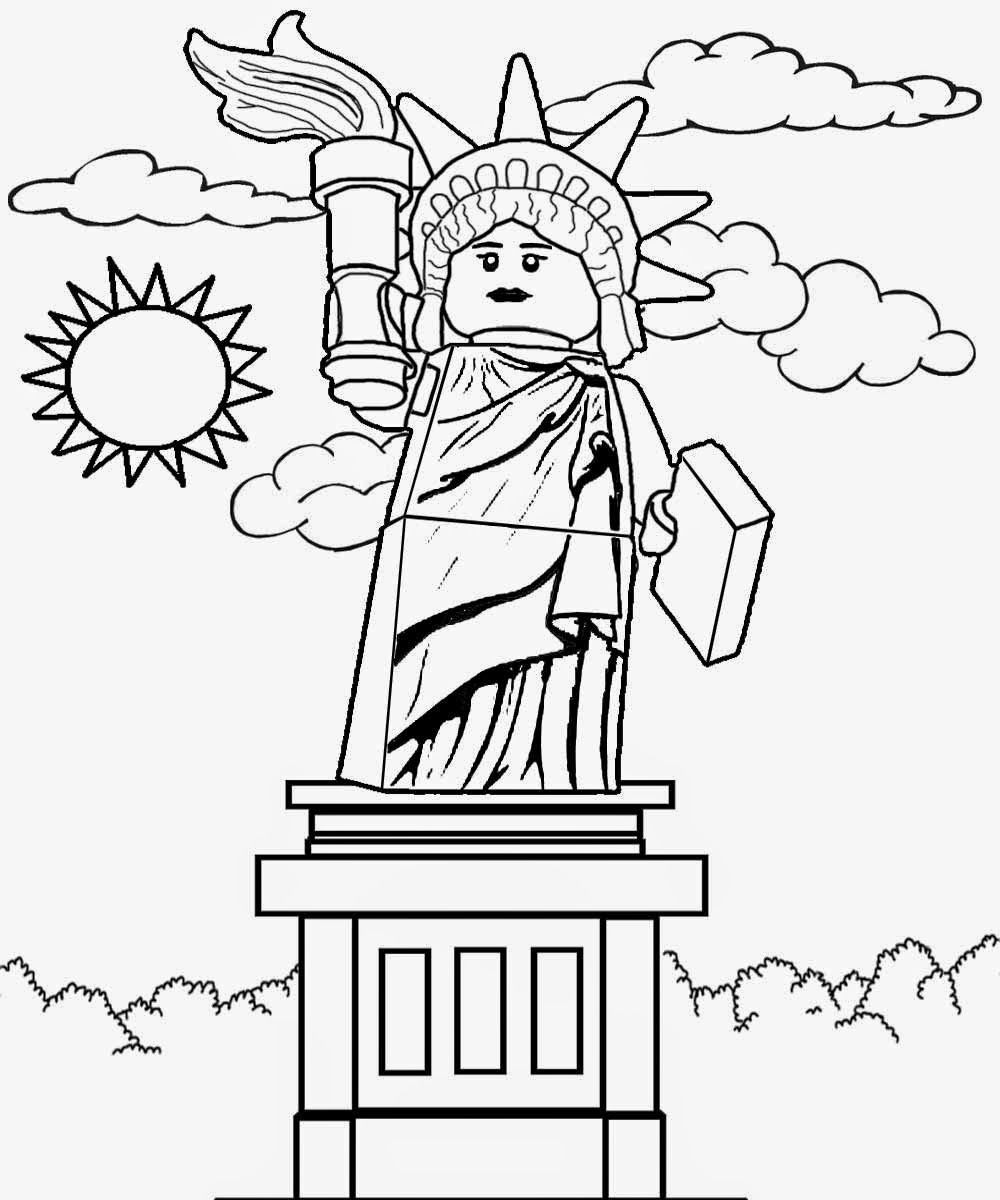 Free Preschool Coloring Sheets Of The Statue Of Liberty
 line free color and print pictures of Lego sculpture