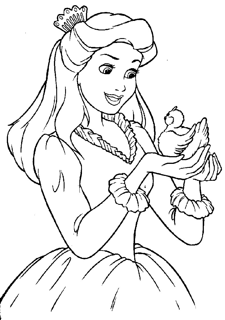 Free Princess Coloring Pages
 Free Printable Disney Princess Coloring Pages For Kids