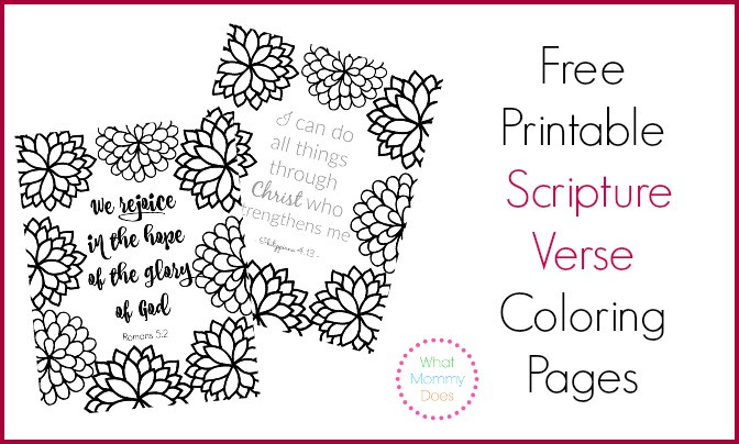 Free Printable Bible Coloring Pages With Scriptures
 Free Printable Scripture Verse Coloring Pages What Mommy