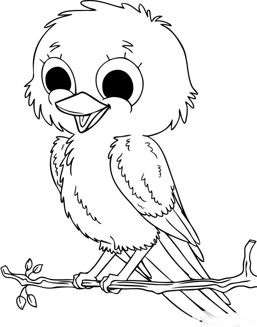 Free Printable Bird Coloring Pages
 Cute Baby Birds Coloring Pages To Printables