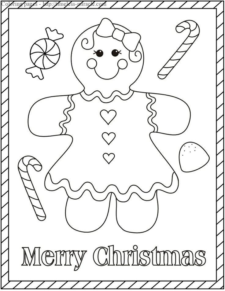 Free Printable Christmas Coloring Sheets For Girls
 Gingerbread girl coloring page timeless miracle
