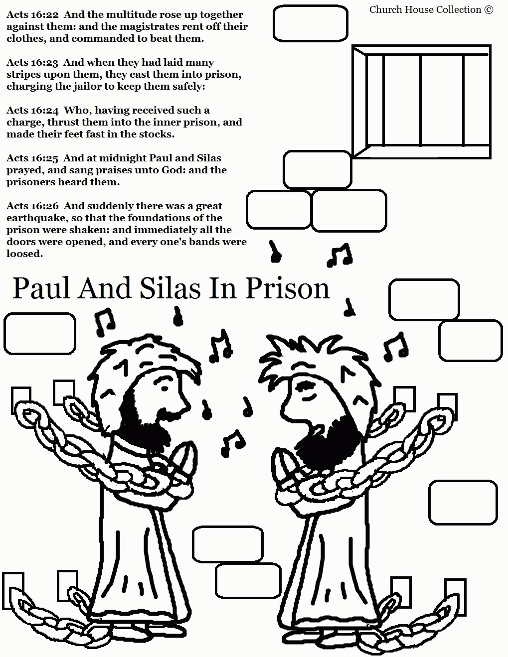 Free Printable Coloring Pages Of Paul And Silas
 Paul And Silas In Jail Free Coloring Page Coloring Home