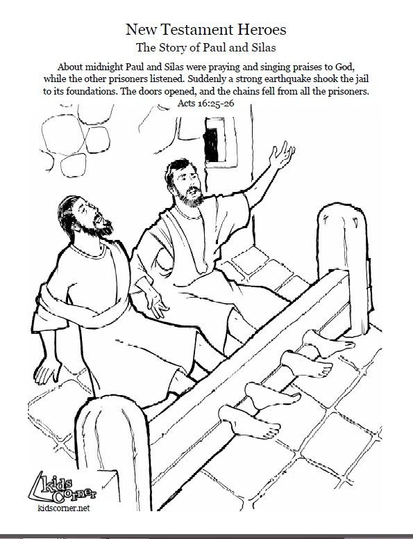 Free Printable Coloring Pages Of Paul And Silas
 Paul and Silas coloring page audio Bible story and