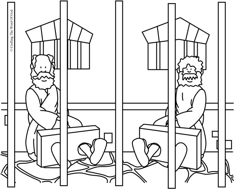 Free Printable Coloring Pages Of Paul And Silas
 Paul And Silas In Prison Coloring Page Crafting The