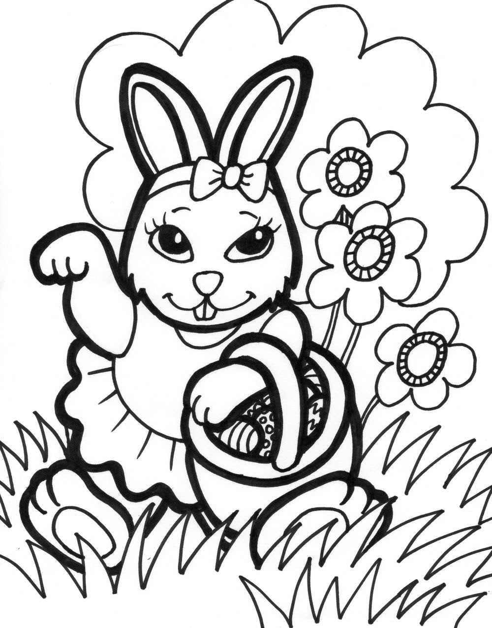 Free Printable Coloring Sheets Easter
 Free Printable Easter Bunny Coloring Pages For Kids