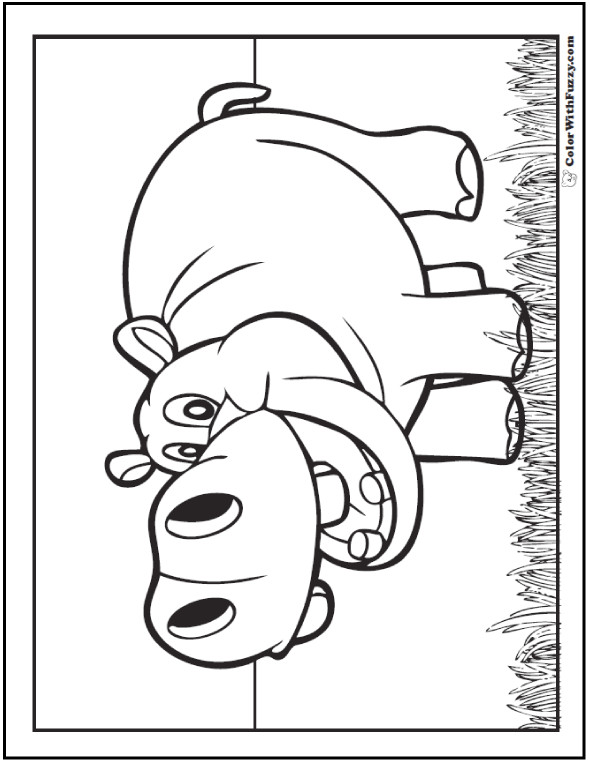 Free Printable Coloring Sheets For Gr.1
 Hippo Coloring Pages H Is For Happy Hippo