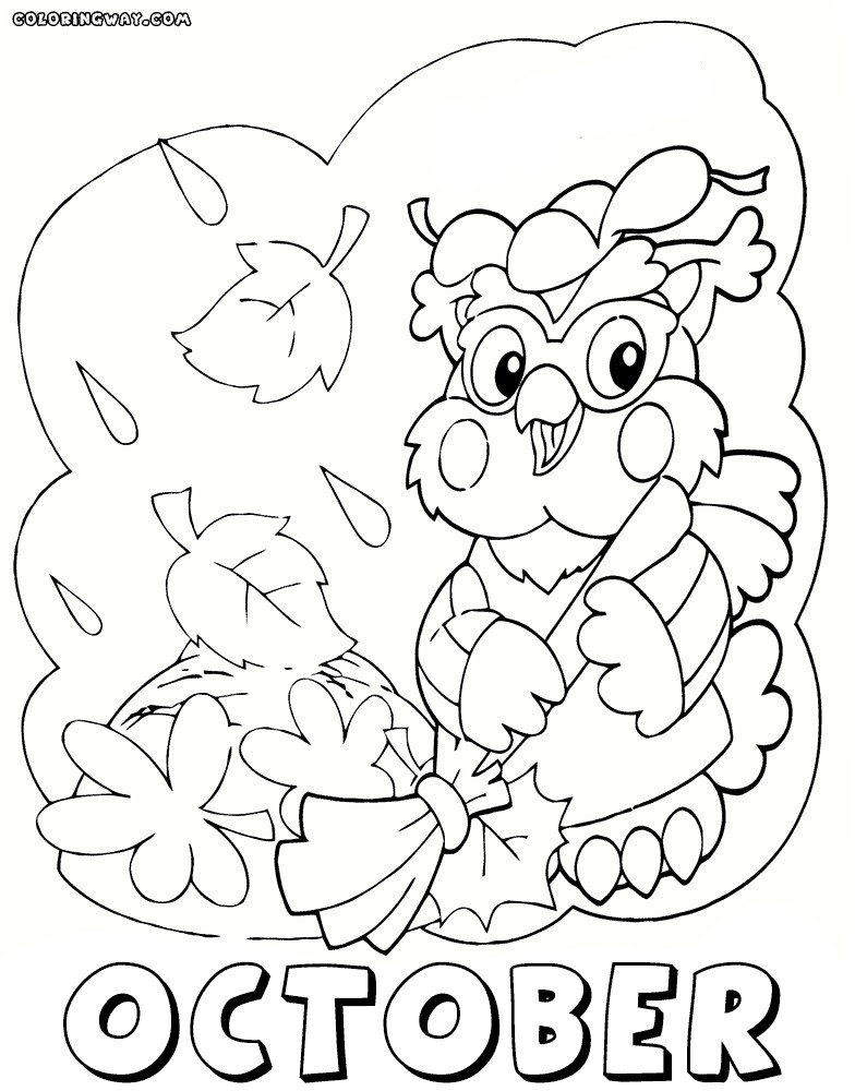 Free Printable Coloring Sheets For October
 Months coloring pages