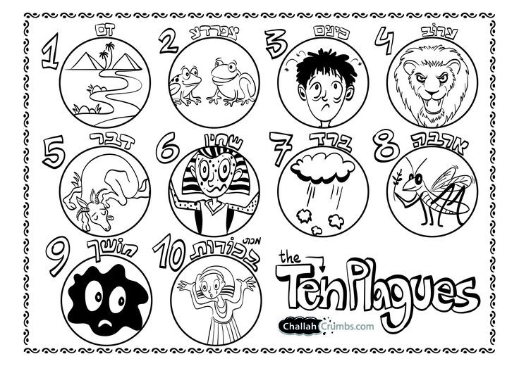 Free Printable Coloring Sheets For The 10 Plagues
 Coloring page 10 plagues Pesach Pinterest
