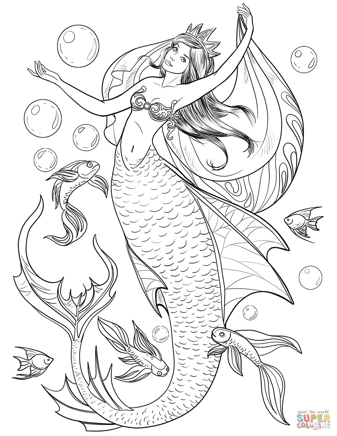 Free Printable Coloring Sheets Mermaids
 Mermaid coloring page