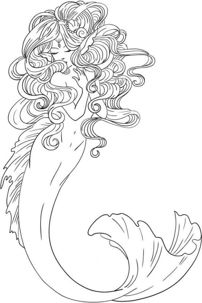 Free Printable Coloring Sheets Mermaids
 30 Stunning Mermaid Coloring Pages
