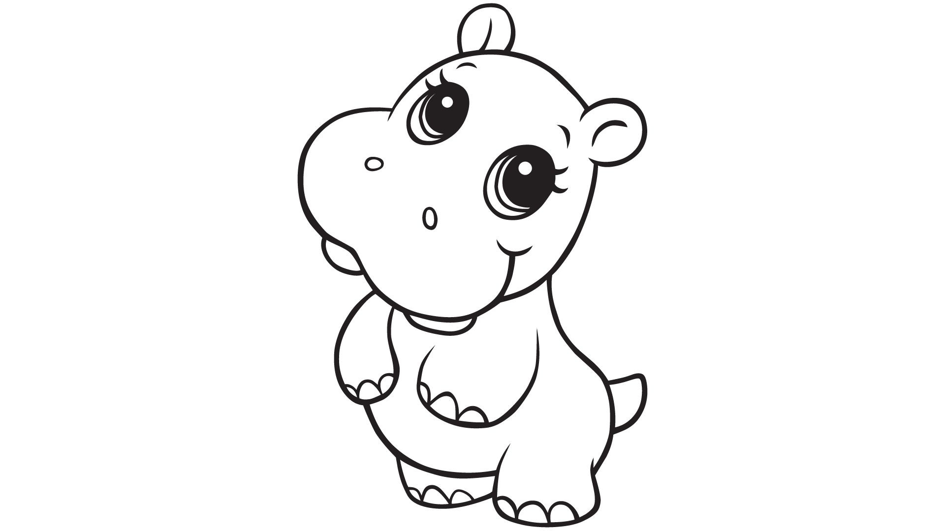 Free Printable Coloring Sheets Of Baby Animals With Big Eyes And Are Foxes
 Nos jeux de coloriage Hippopotame à imprimer gratuit