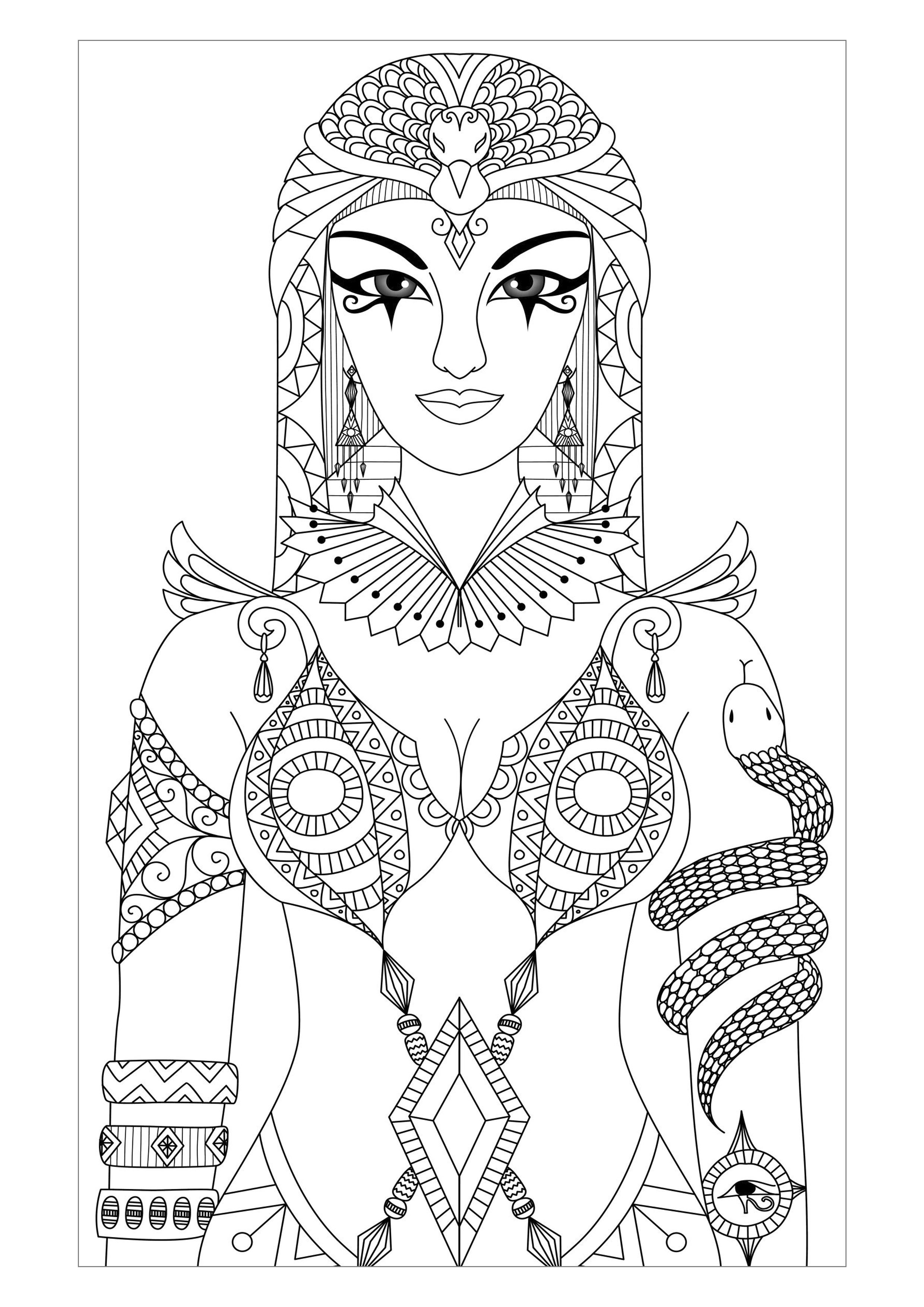 Free Printable Coloring Sheets Of Cleopatra
 Cleopatra clipart Cleopatra Coloring Pages Pencil and in