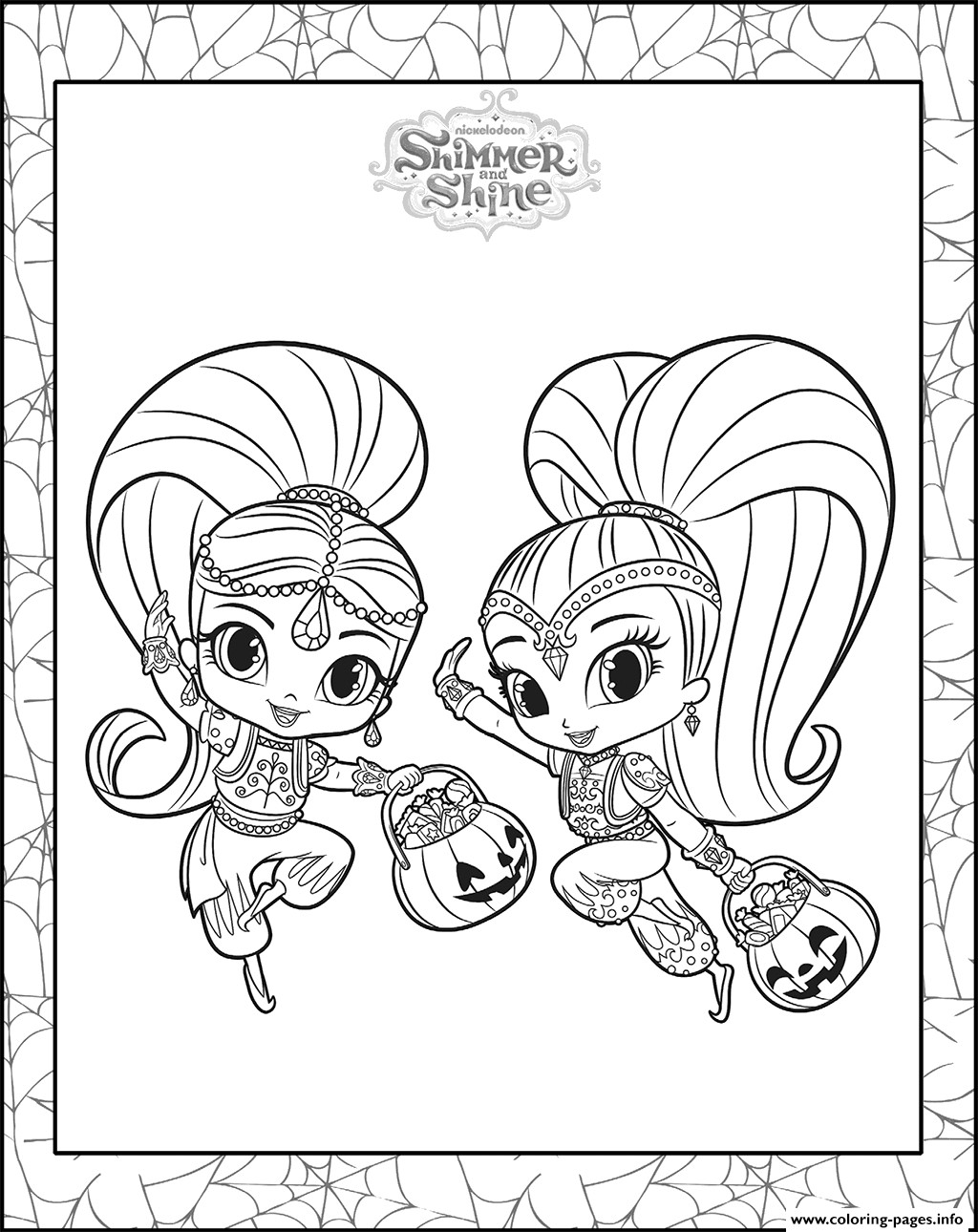 Free Printable Coloring Sheets Of Shine For Jesus Pumpkin
 Shimmer And Shine Halloween Coloring Pack Coloring Pages