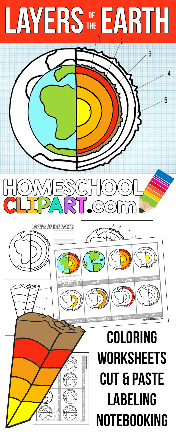 Free Printable Coloring Sheets Of The Earth'S Geologic Layers
 Geology Clipart