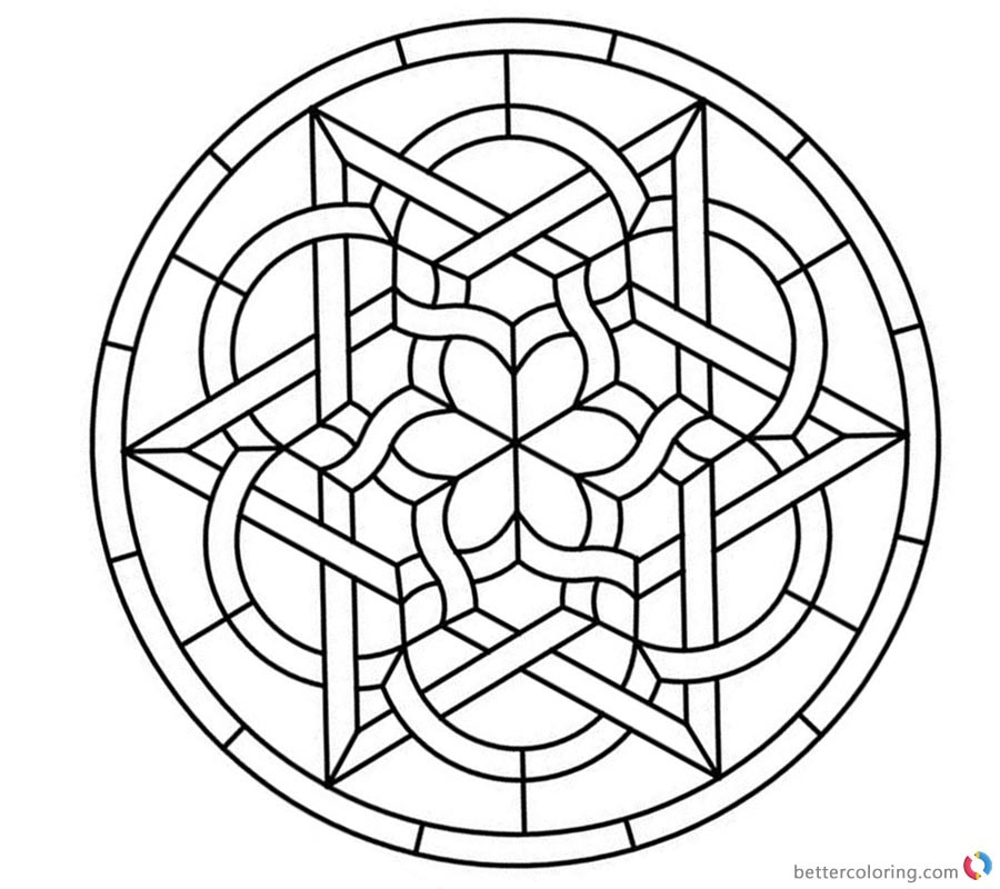 Free Printable Coloring Sheets Round
 Celtic Knot Coloring Pages Round Stained Glass Panel