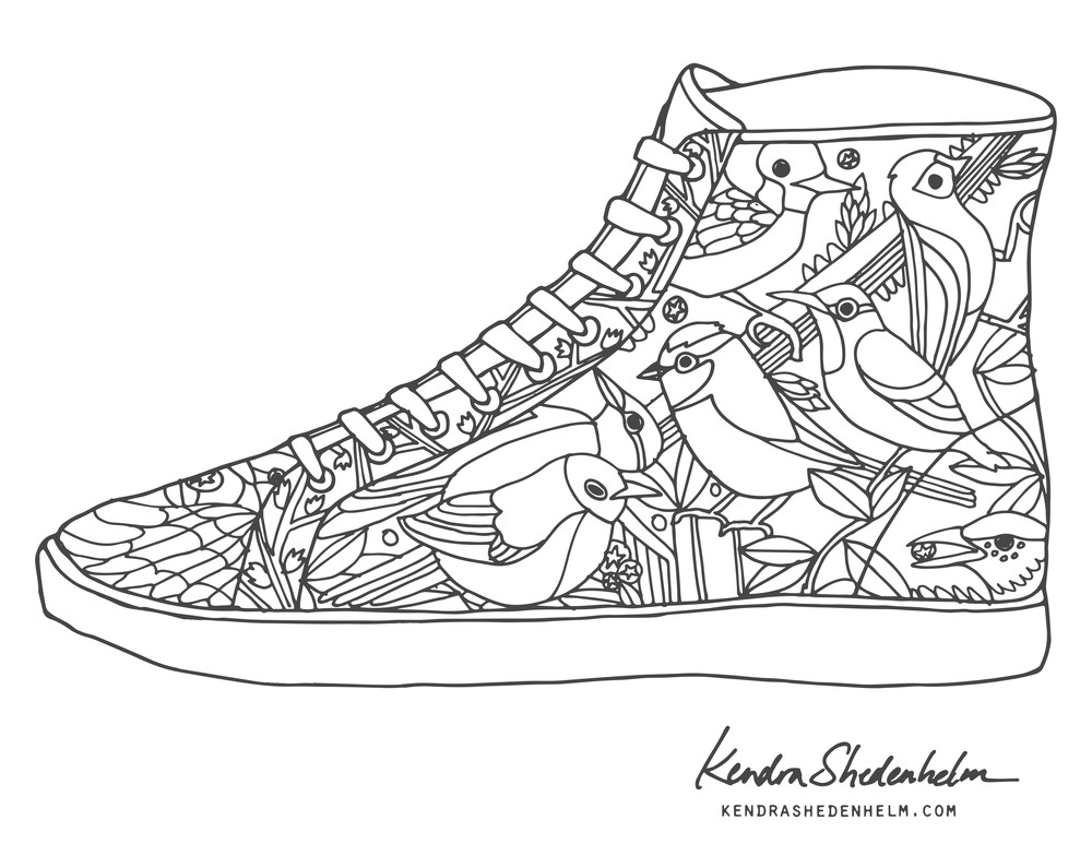 Best ideas about Free Printable Coloring Sheets Shoes
. Save or Pin Birds doodles shoes and FREE coloring pages — Kendra Now.