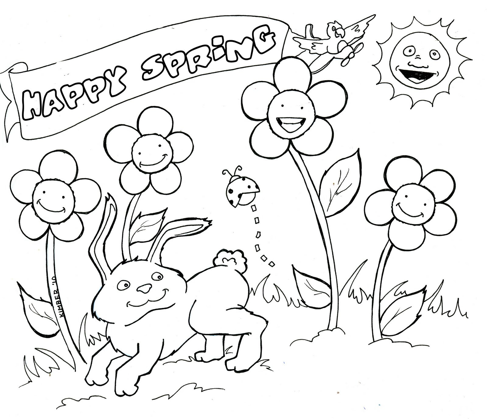 Free Printable Coloring Sheets Spring
 Spring Coloring Pages Free