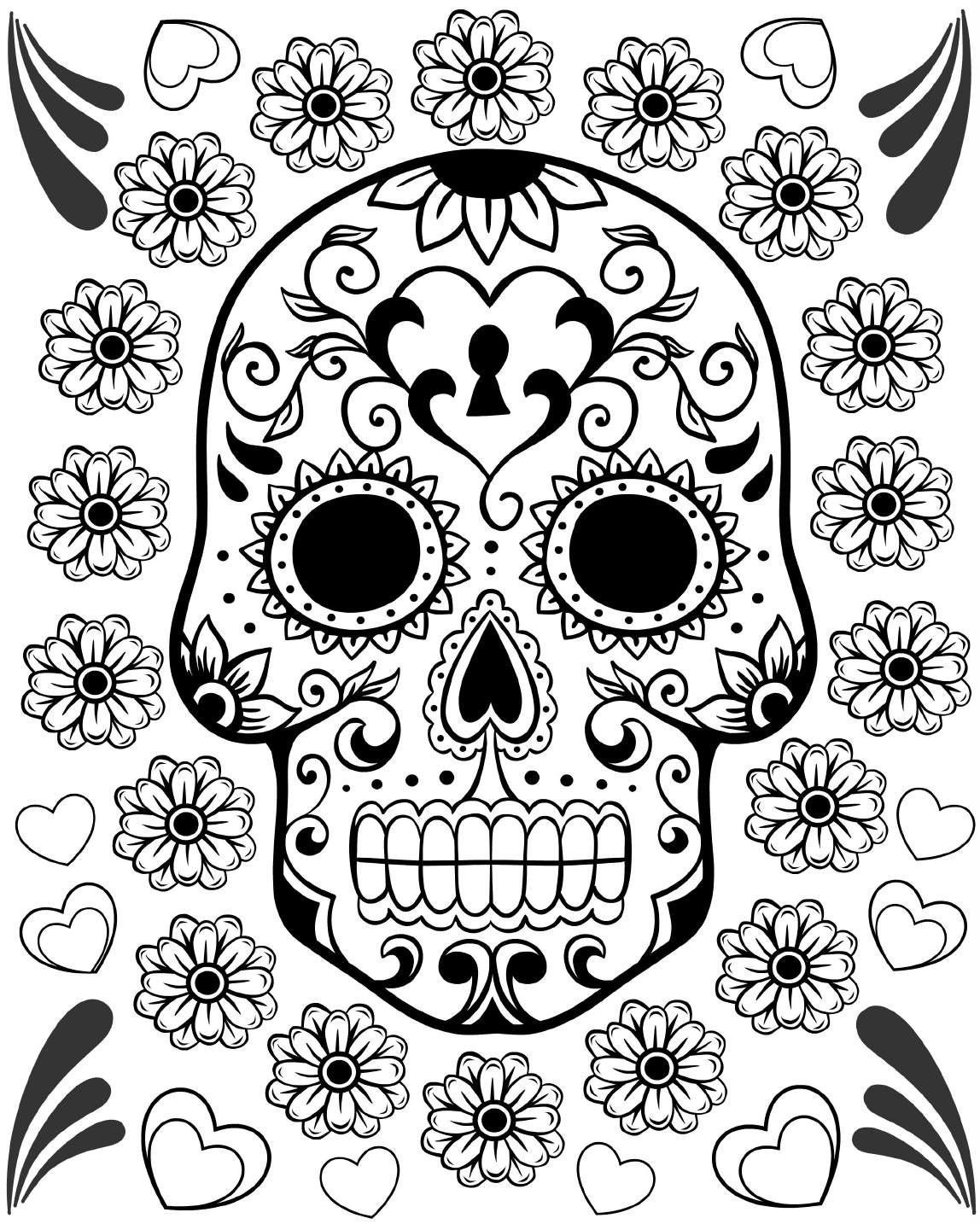 Free Printable Day Of The Dead Coloring Pages
 Free Printable Day of the Dead Coloring Pages Best