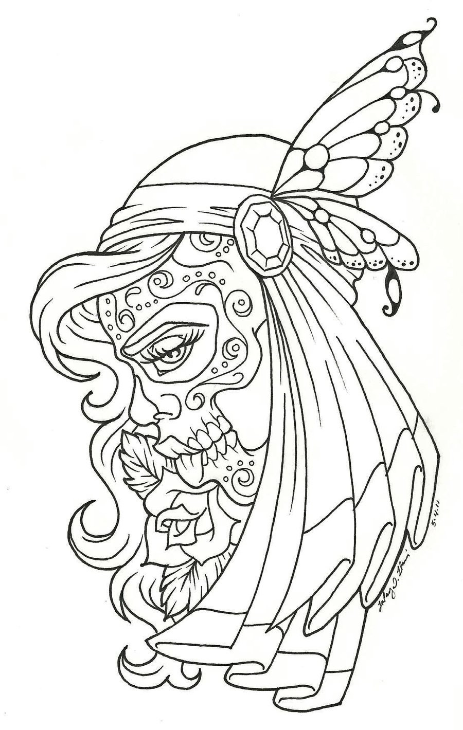 Free Printable Day Of The Dead Coloring Pages
 Free Printable Day of the Dead Coloring Pages Best