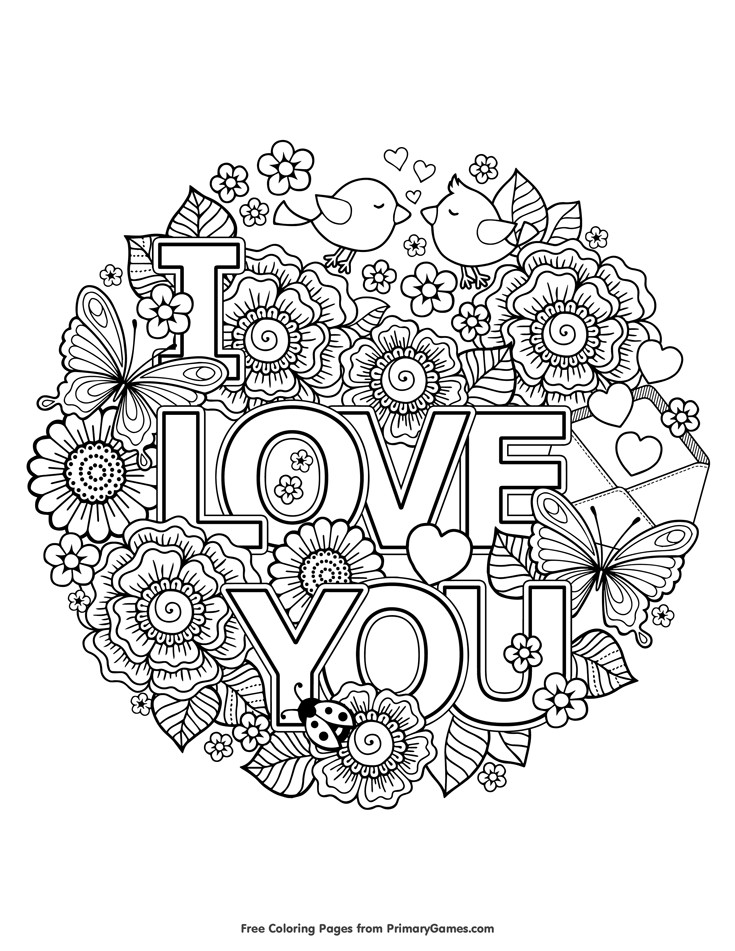 Free Printable I Love You Coloring Pages For Adults
 Valentine s Day Coloring Pages eBook I Love You