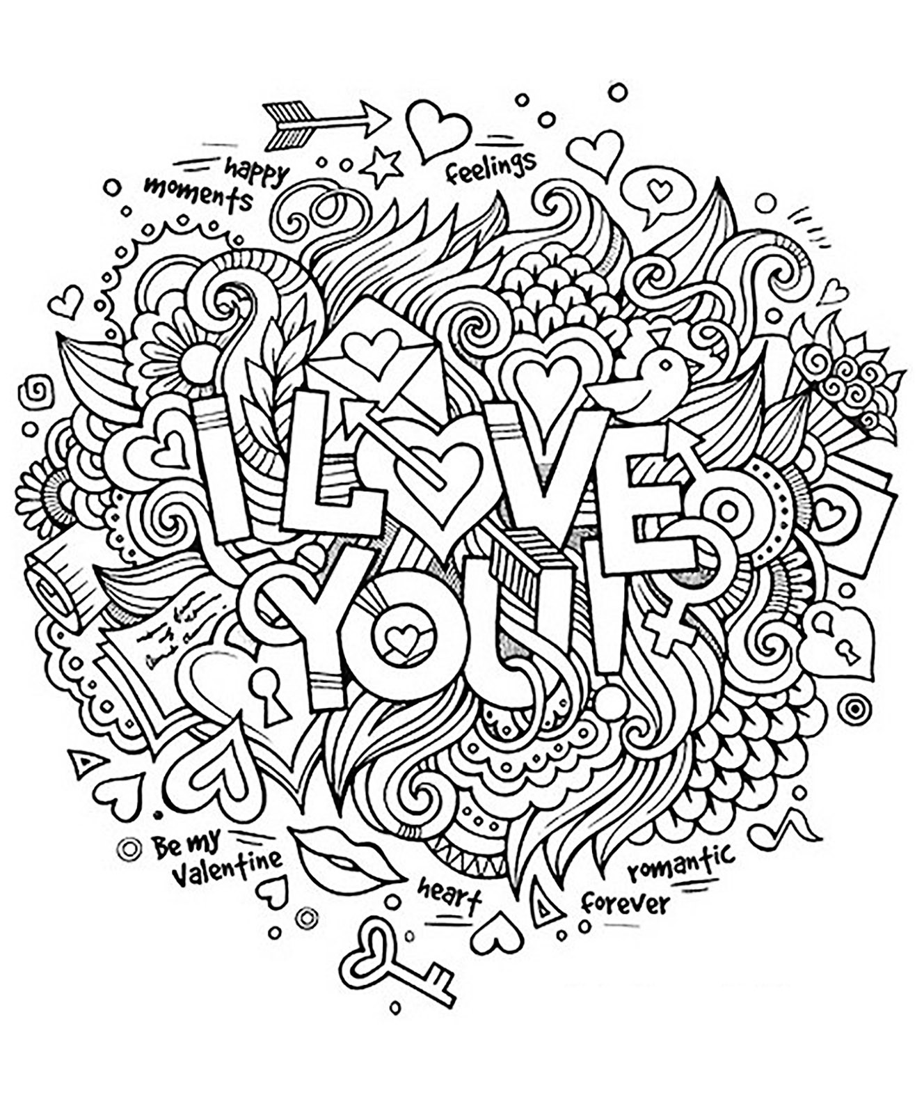 Free Printable I Love You Coloring Pages For Adults
 I love you Quotes Adult Coloring Pages