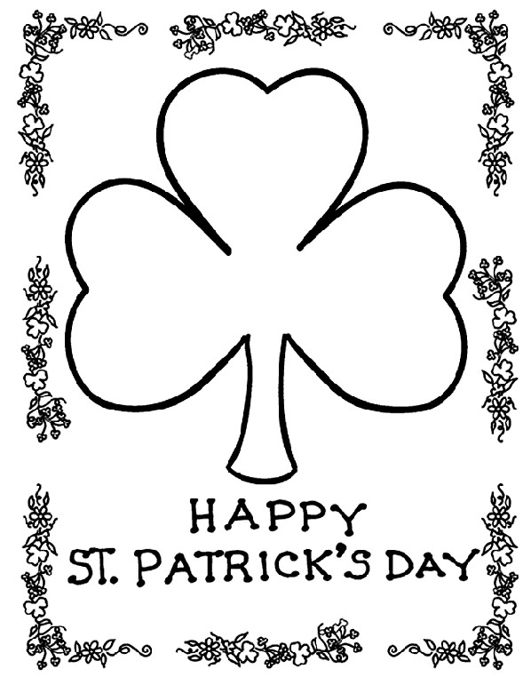 Free Printable St Patrick Day Coloring Pages
 Shamrock Coloring Page