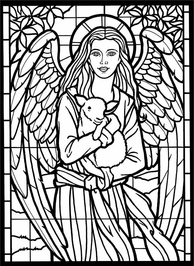 Free Printable Stained Glass Coloring Pages For Adults
 Printable Stained Glass Window Coloring Page Coloring Home