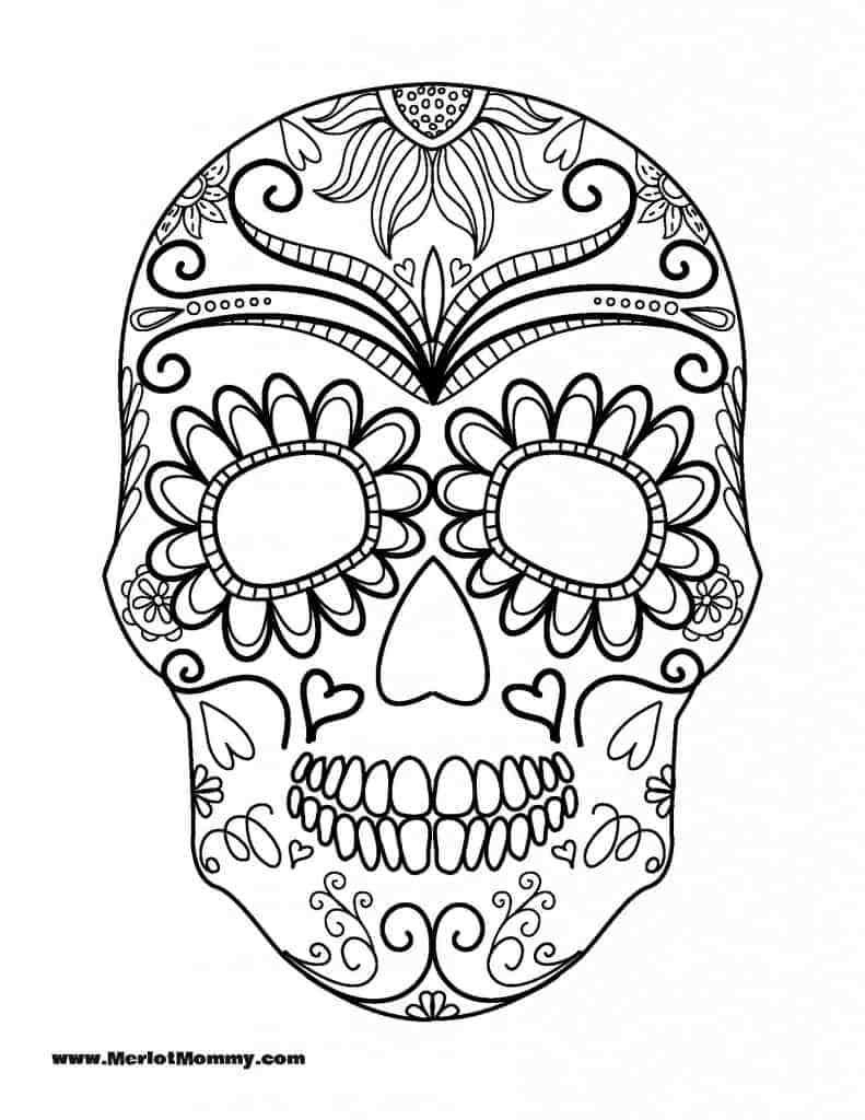 Free Printable Sugar Skull Coloring Pages
 Free Halloween Coloring Pages