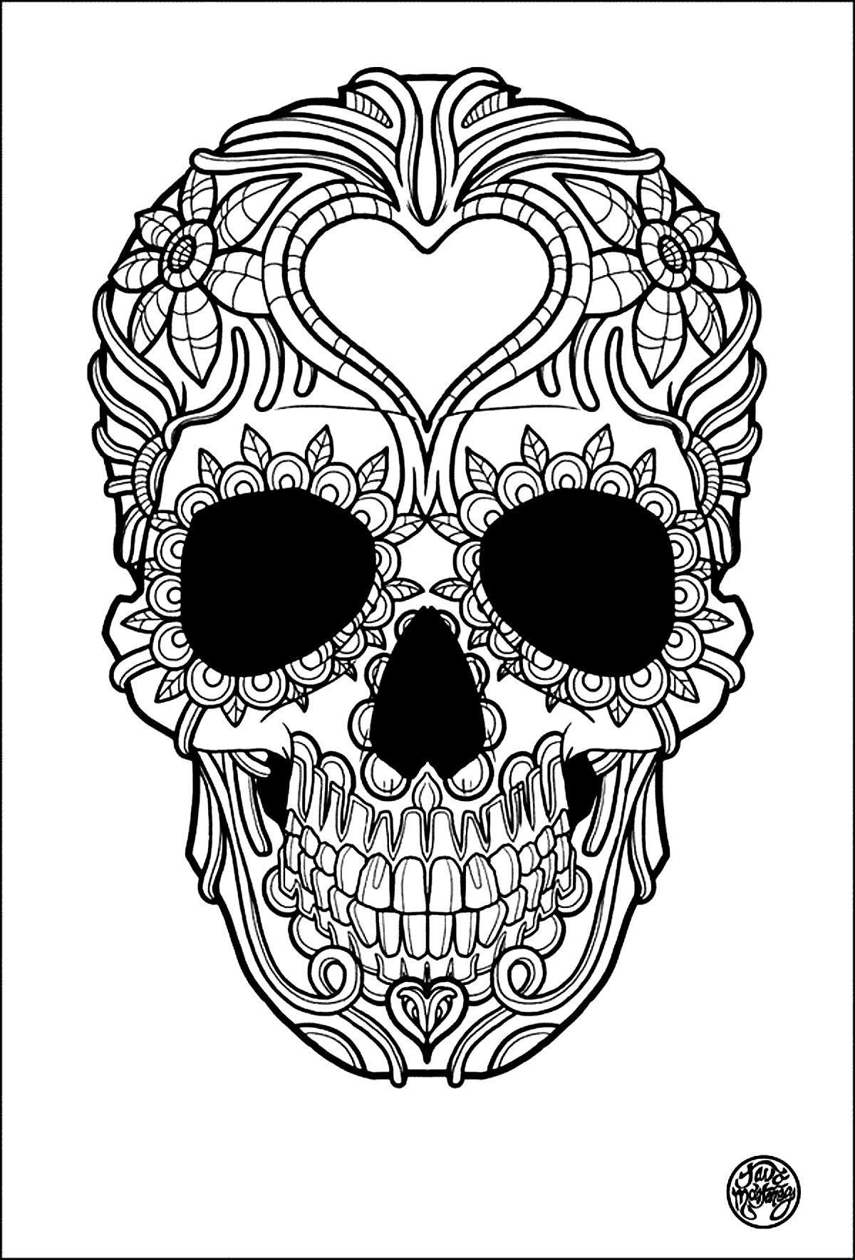Free Printable Sugar Skull Coloring Pages
 Sugar Skull Coloring Page Coloring Home