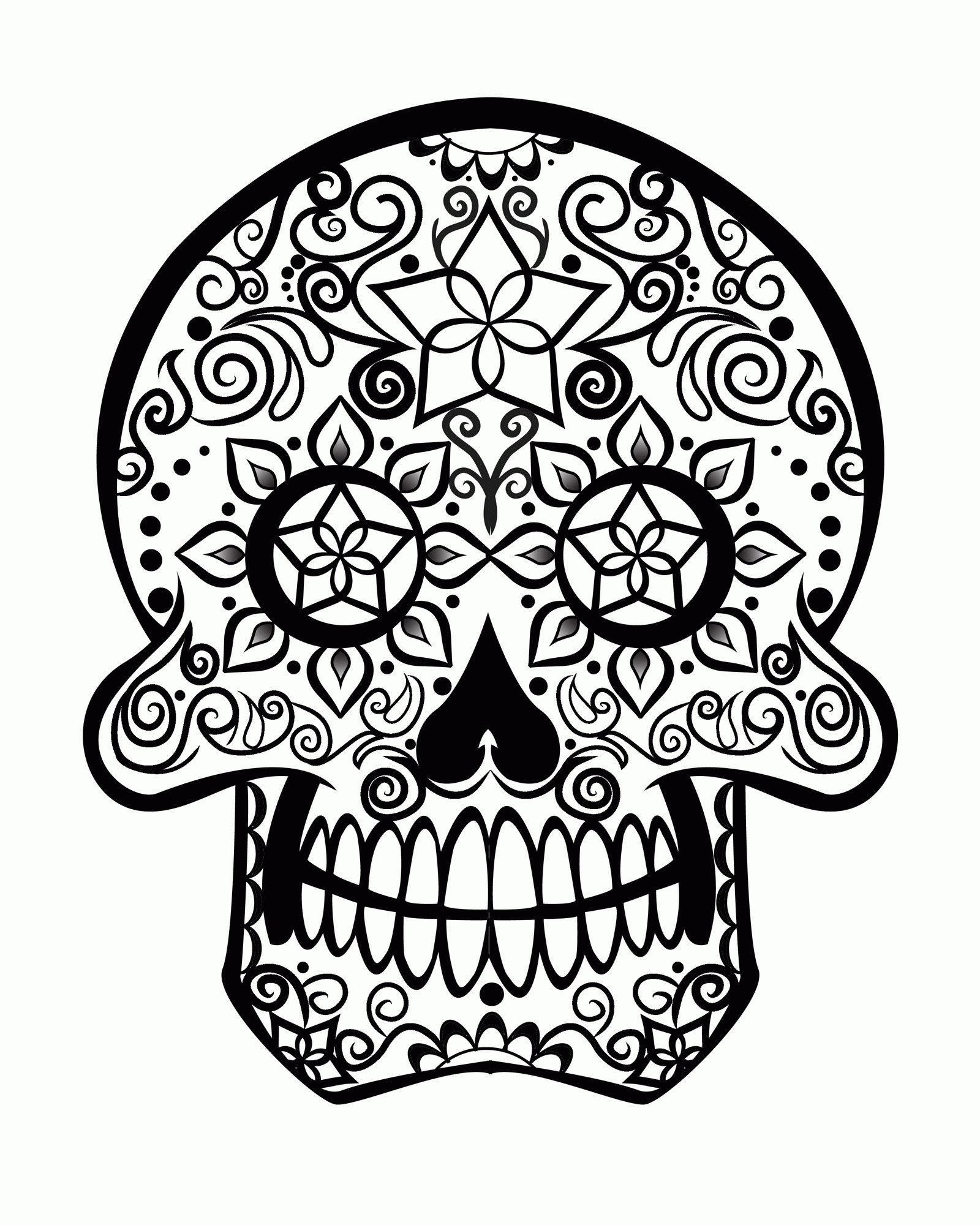 Free Printable Sugar Skull Coloring Pages
 Sugar Skull Coloring Page Coloring Home