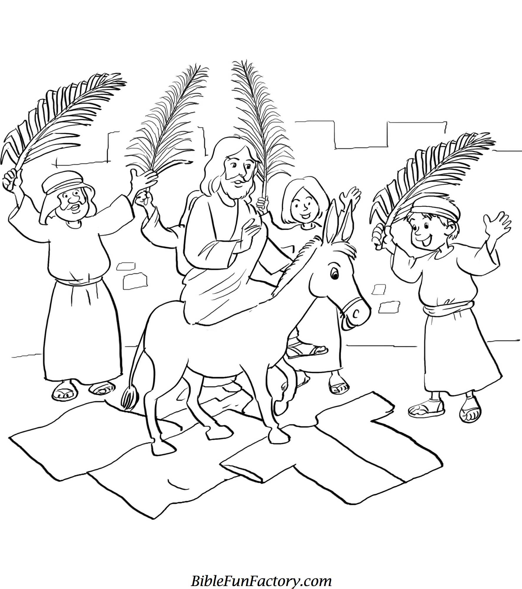 Free Printable Sunday School Coloring Pages
 Free Palm Sunday Coloring Pages Bible Lessons Games and