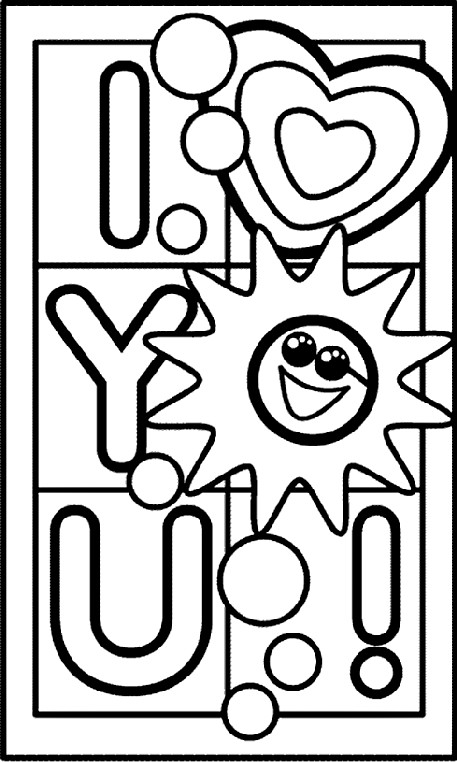 Free Resources For Printable Coloring Sheets Online
 I Love You