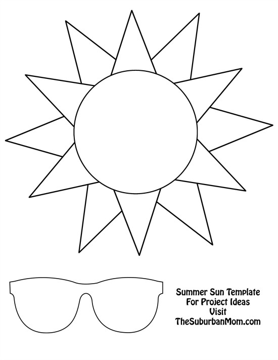 Free Sunshine Preschool Coloring Sheets
 Countdown To Summer Craft Template TheSuburbanMom