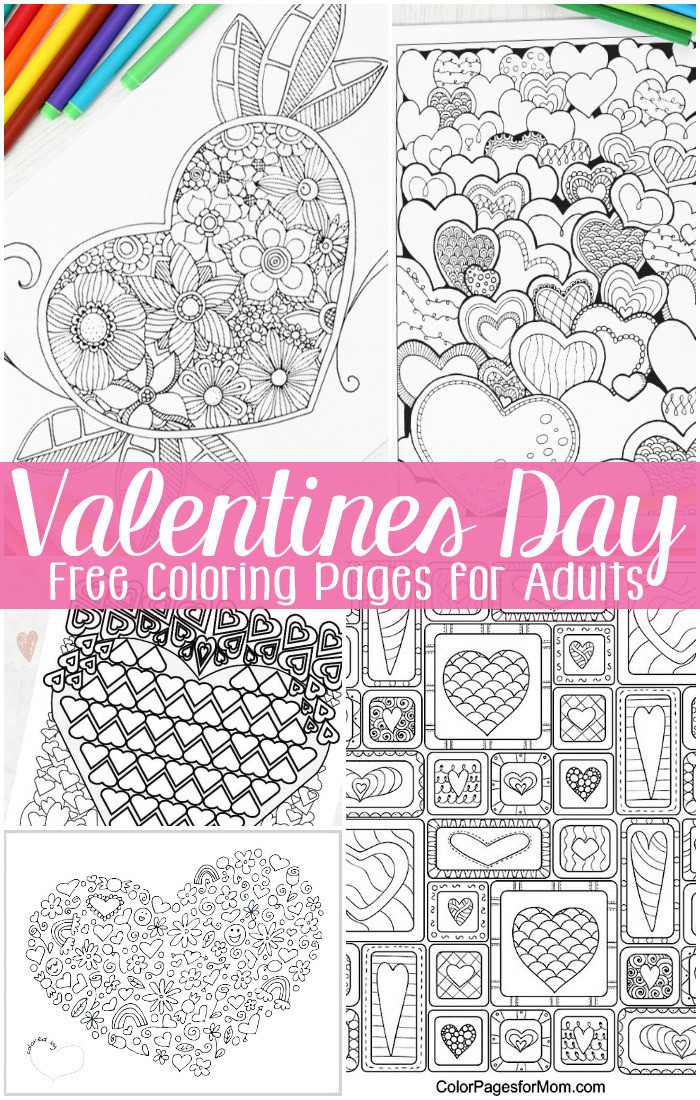 Free Valentine Coloring Pages For Adults
 Valentine Color Pages