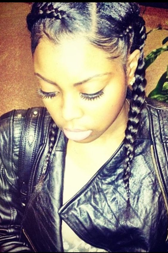 French Braid With Weave Hairstyles
 A y spin on the regular "two french braids" that many