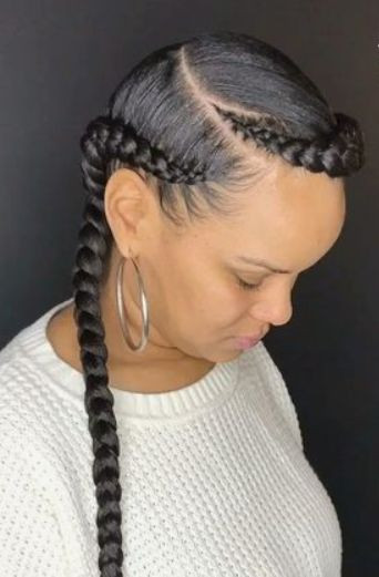 French Braid With Weave Hairstyles
 2 Goddess Braids with Weave